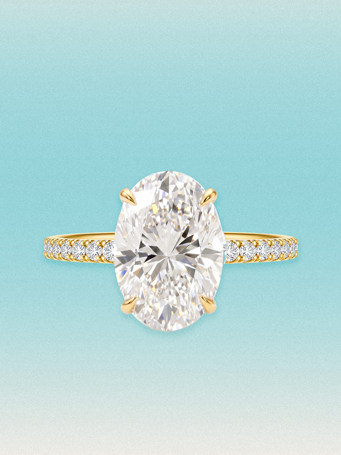 Oval Cut Solitaire Hidden Halo Lab Grown Diamond Engagement Ring