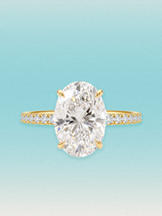 Oval Cut Solitaire Hidden Halo Lab Grown Diamond Engagement Ring
