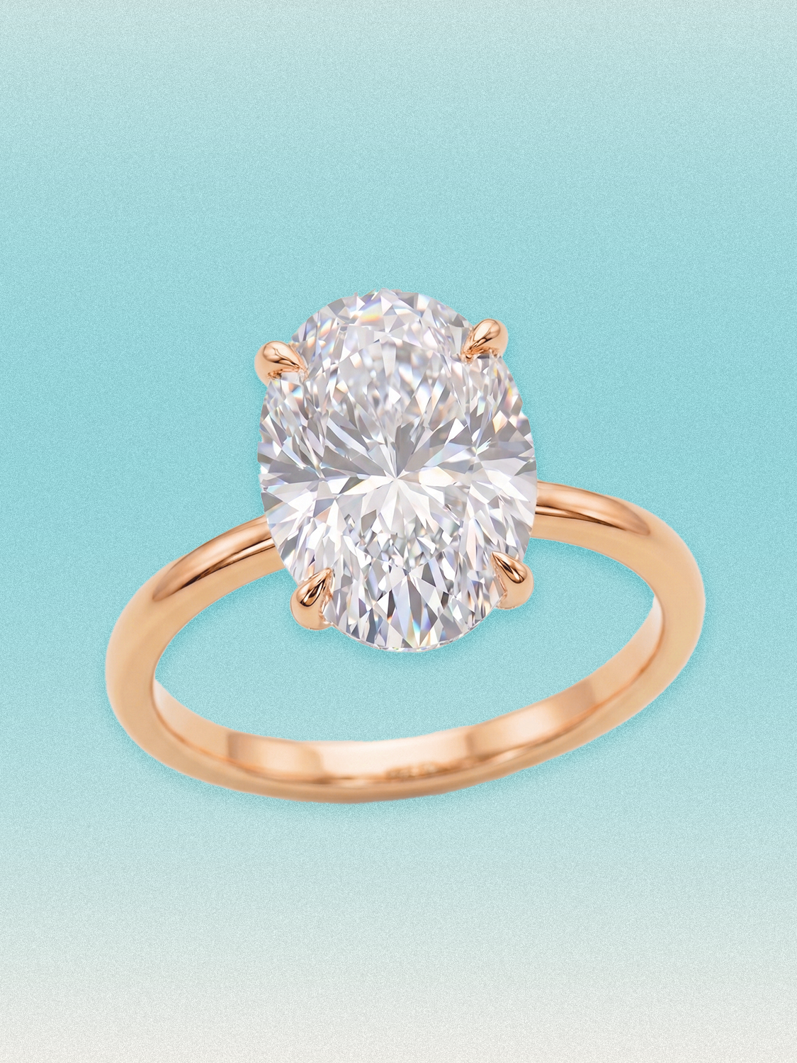Oval Cut Solitaire Lab Grown Diamond Engagement Ring
