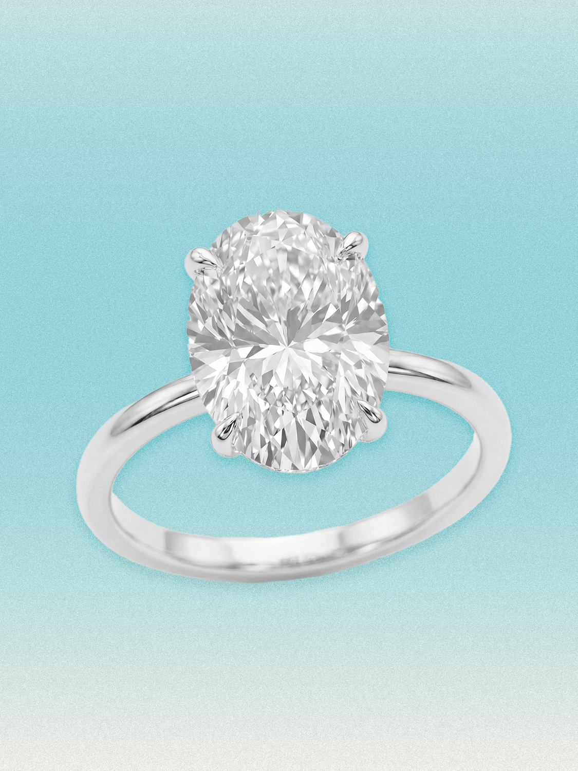 Oval Cut Solitaire Lab Grown Diamond Engagement Ring