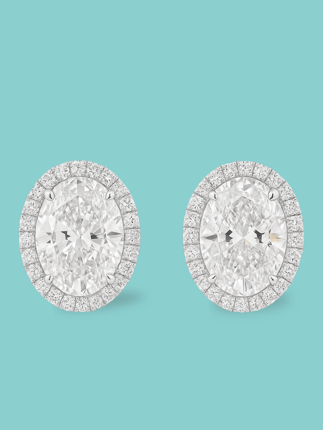 Oval Halo Pavé Diamond Studs