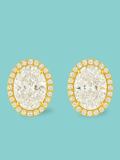 Oval Halo Pavé Diamond Studs