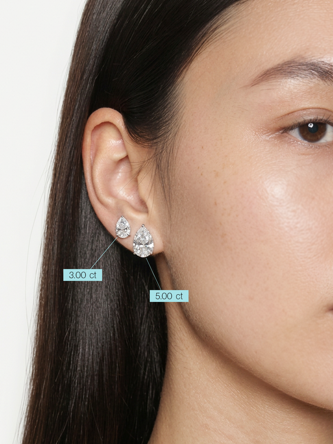 Pear Cut Lab Diamond Grown Diamond Stud Earrings