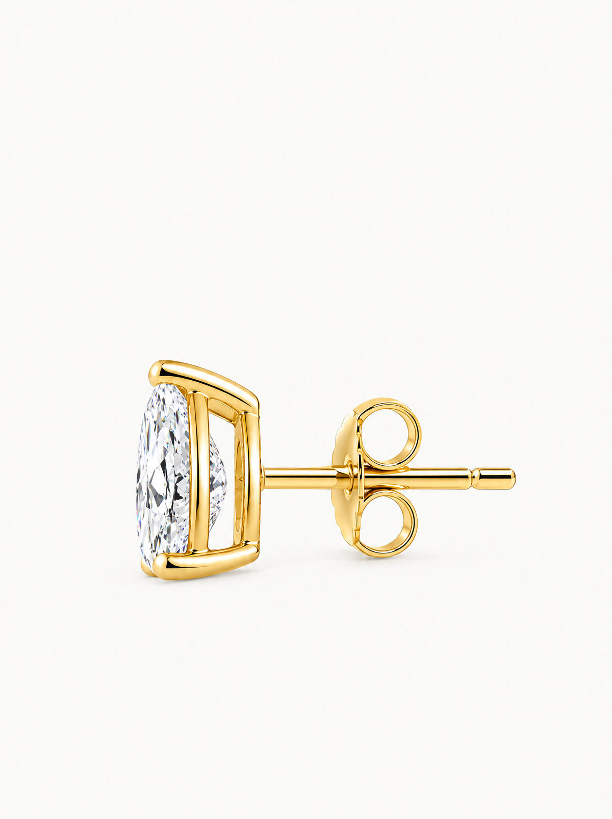 Pear Cut Lab-Grown Diamond Stud Earrings, with push back earring backs — Bow Tie Lab Diamonds