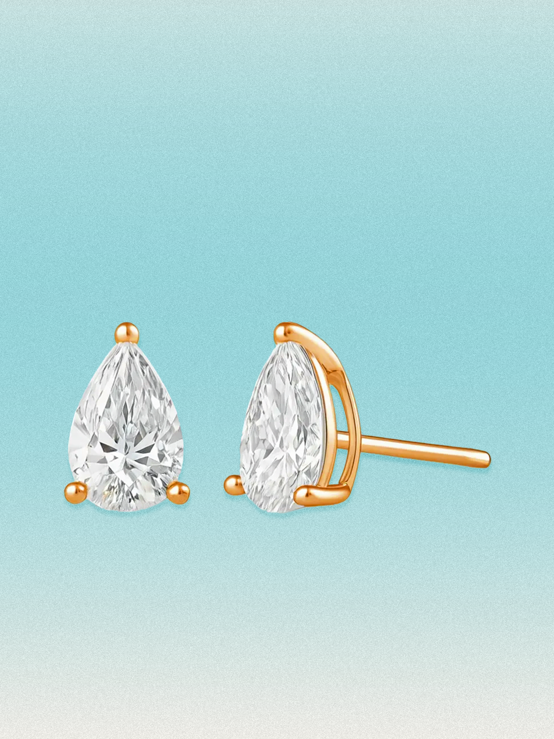 Pear Cut Lab Diamond Grown Diamond Stud Earrings