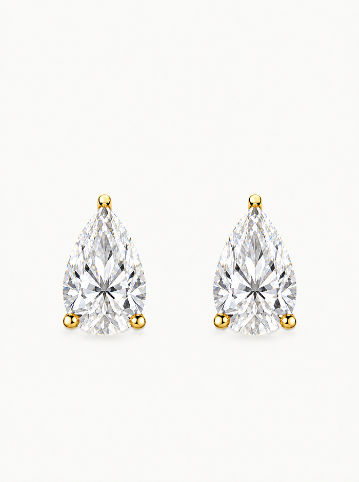 Pear Cut Lab Grown Diamond Stud Earrings
