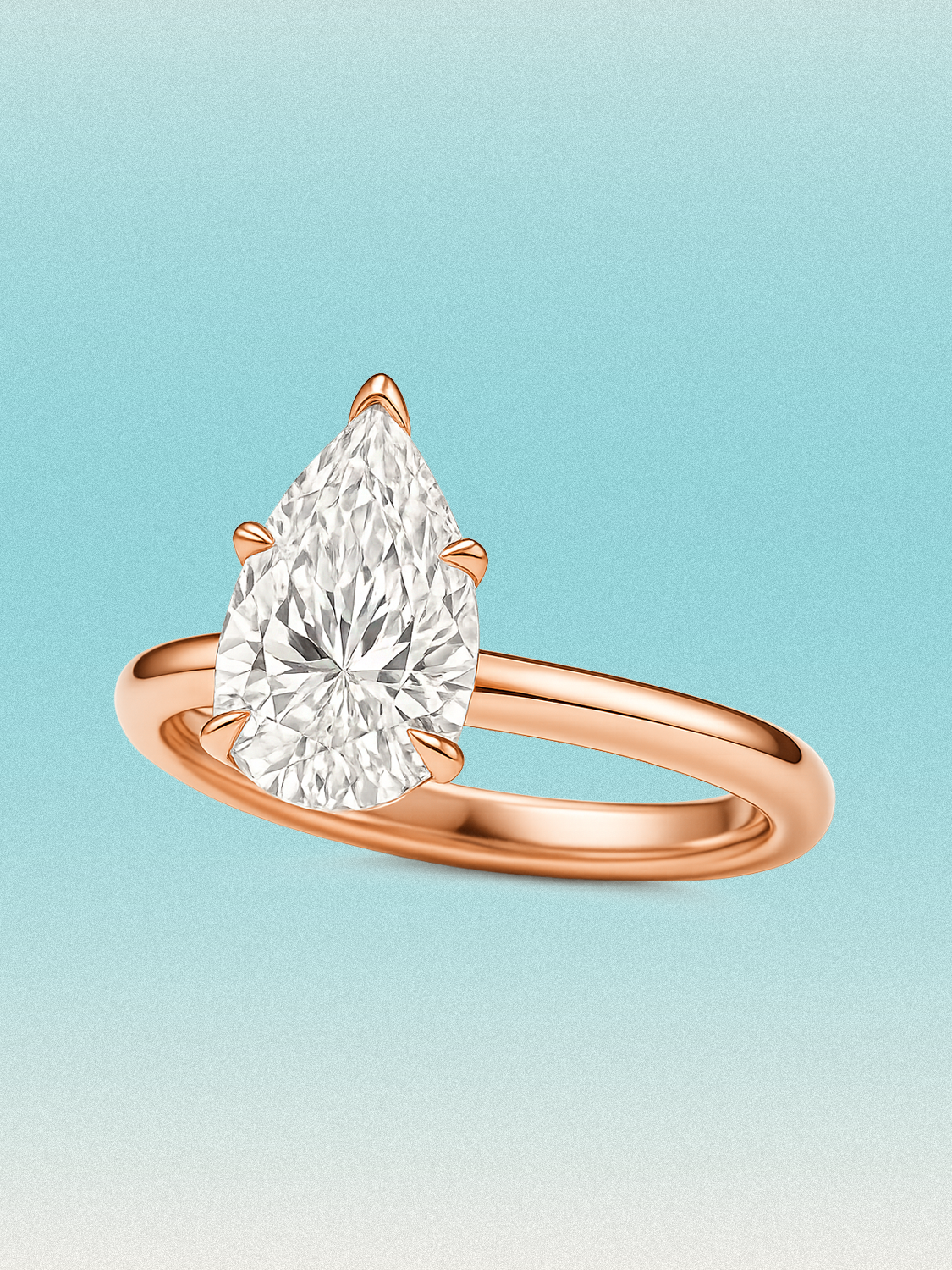 Pear Cut Solitaire Lab Grown Diamond Engagement Ring