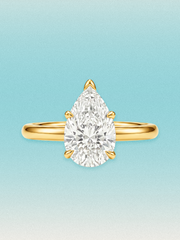 Pear Cut Solitaire Lab Grown Diamond Engagement Ring