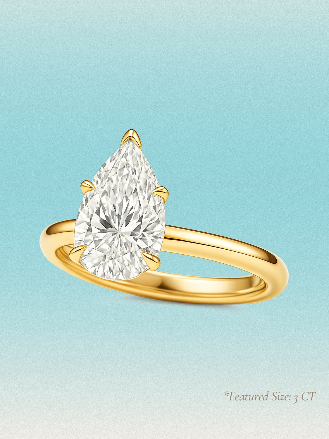 Pear Cut Solitaire Lab Grown Diamond Engagement Ring