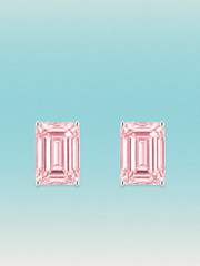 Fancy Pink Emerald Cut Lab Grown Diamond Stud Earrings