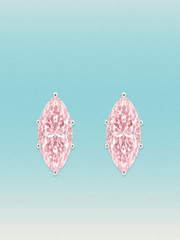 Fancy Pink Marquise Cut Lab Grown Diamond Stud Earrings