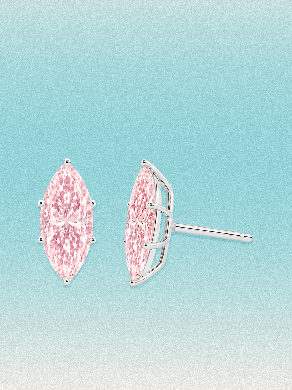 Fancy Pink Marquise Cut Lab Grown Diamond Stud Earrings