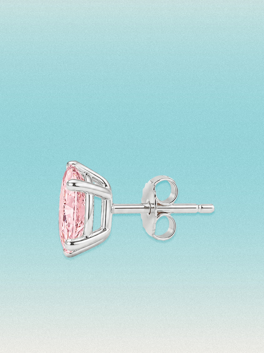 Fancy Pink Oval Cut Lab Grown Diamond Stud Earrings