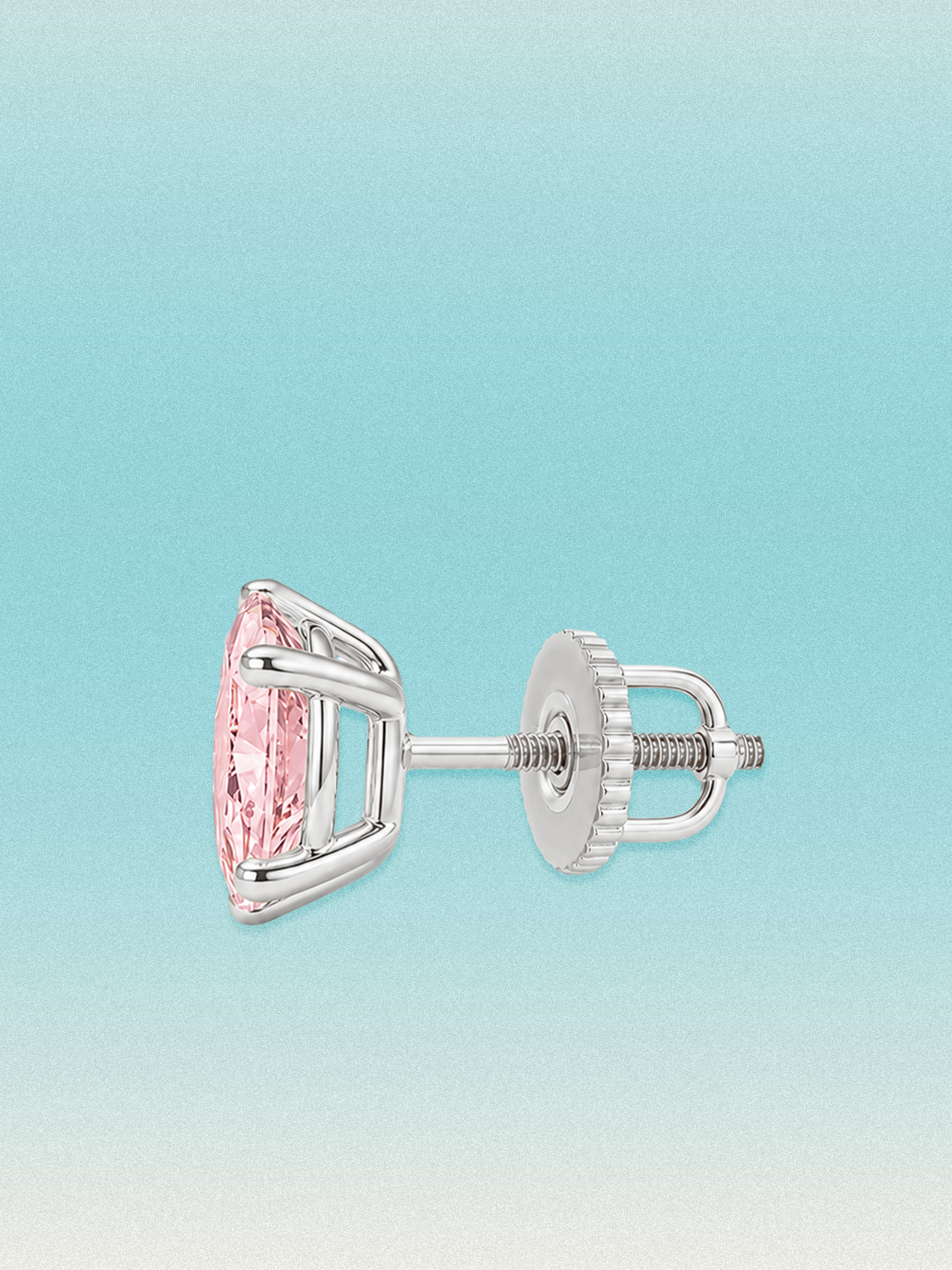 Fancy Pink Oval Cut Lab Grown Diamond Stud Earrings