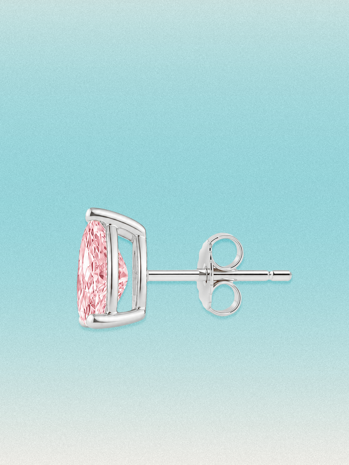 Fancy Pink Pear Cut Lab Grown Diamond Stud Earrings