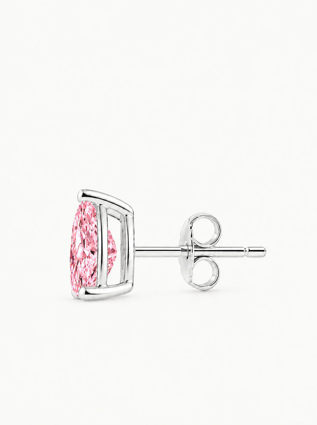 Fancy Pink Pear Cut Lab-Grown Diamond Stud Earrings, with push back earring backs — Bow Tie Lab Diamonds