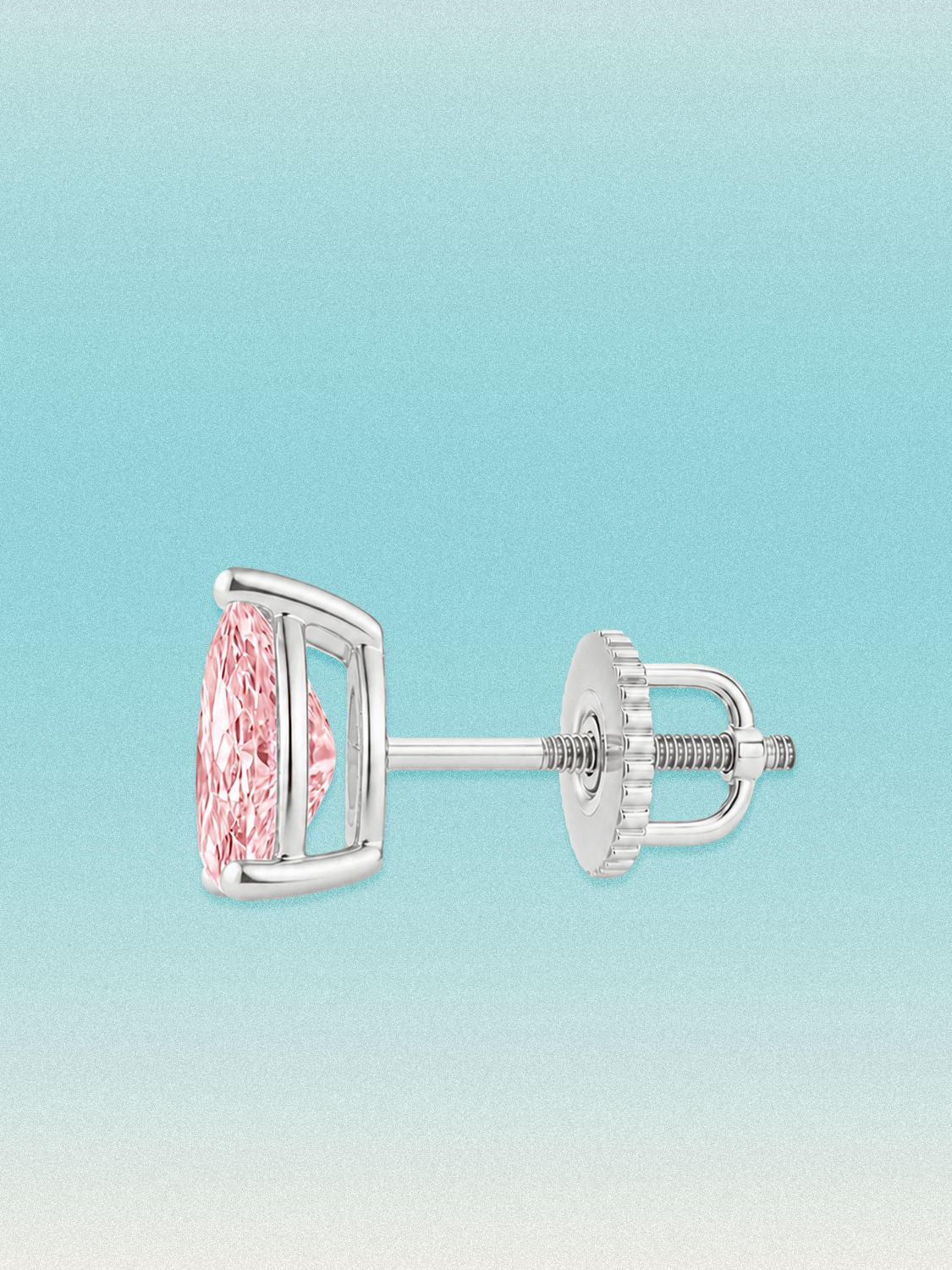 Fancy Pink Pear Cut Lab Grown Diamond Stud Earrings