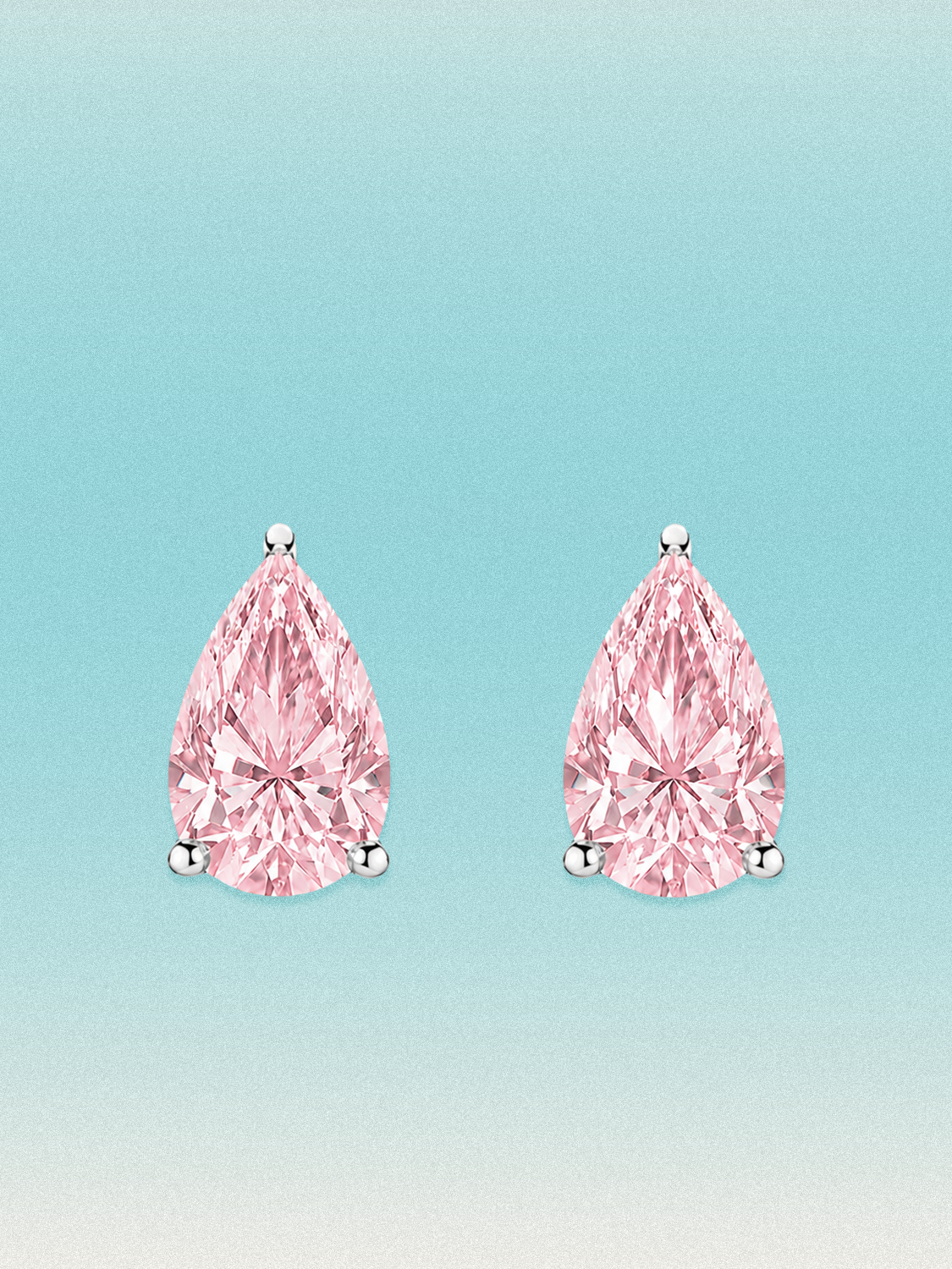 Fancy Pink Pear Cut Lab Grown Diamond Stud Earrings