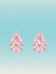 Fancy Pink Pear Cut Lab Grown Diamond Stud Earrings