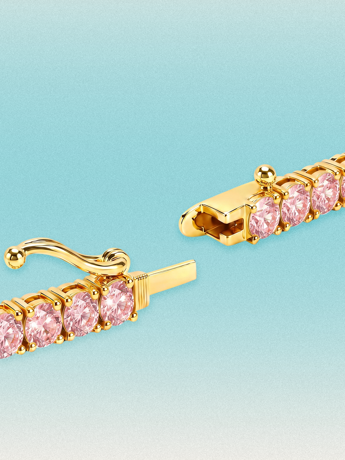 Fancy Pink 3mm (14.30-19.50 ctw) Round 4-Prong Lab Grown Diamond Tennis Necklace