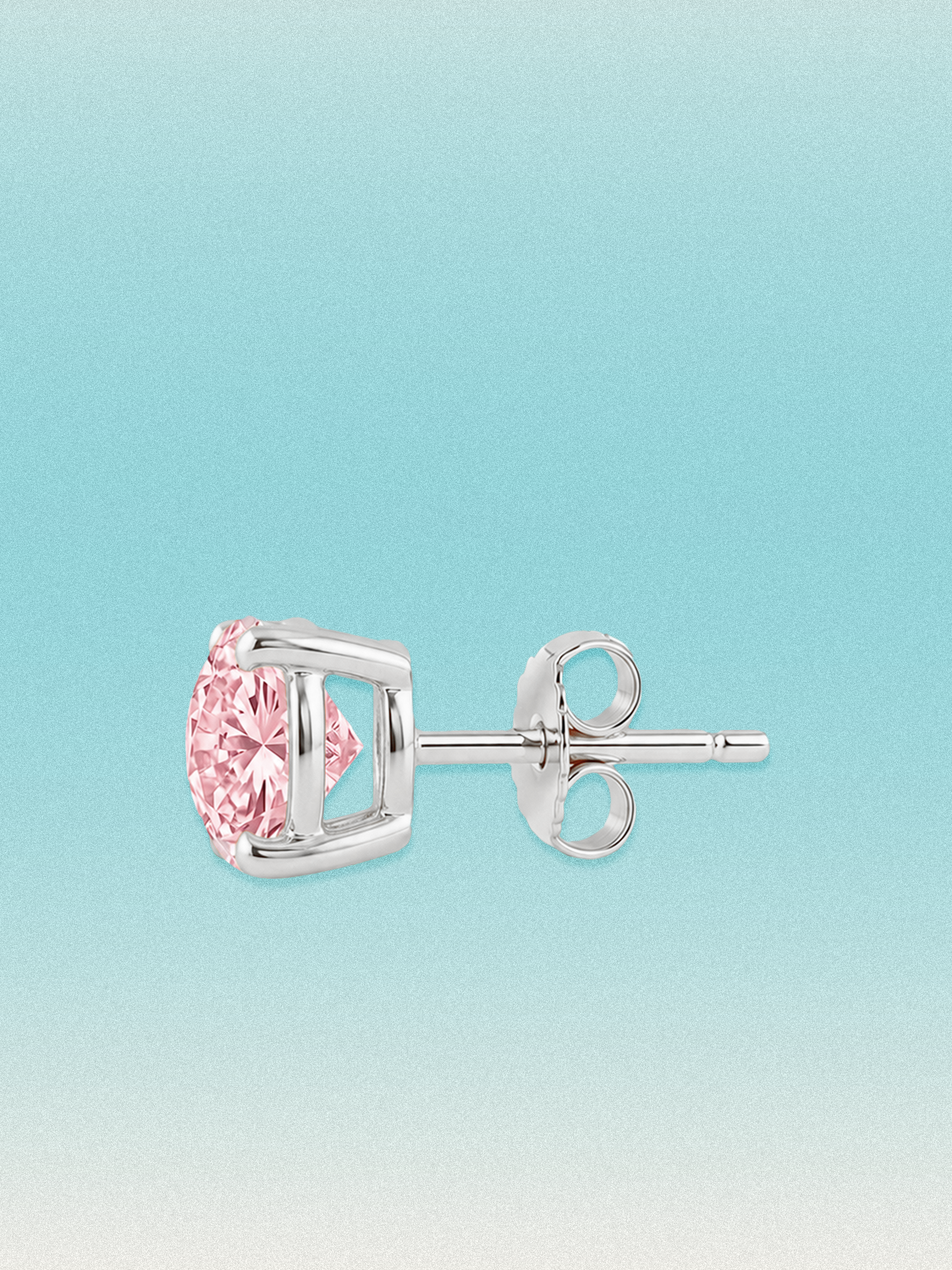 Fancy Pink Round Cut Lab Grown Diamond Stud Earrings
