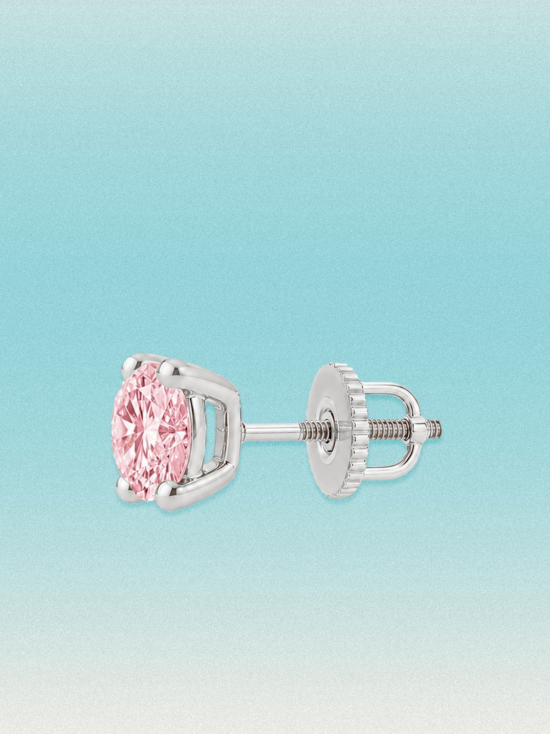 Fancy Pink Round Cut Lab Grown Diamond Stud Earrings