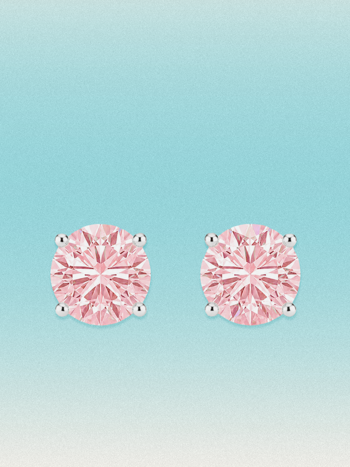 Fancy Pink Round Cut Lab Grown Diamond Stud Earrings