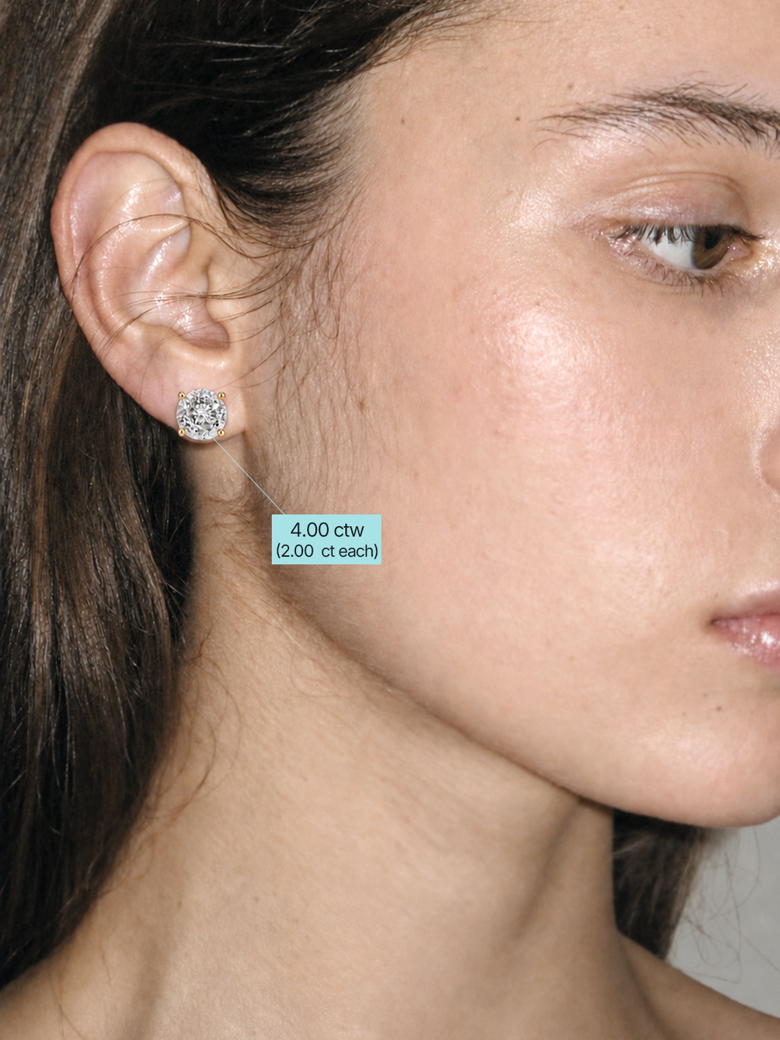 Portuguese Cut 4-Prong Lab Grown Diamond Stud Earrings