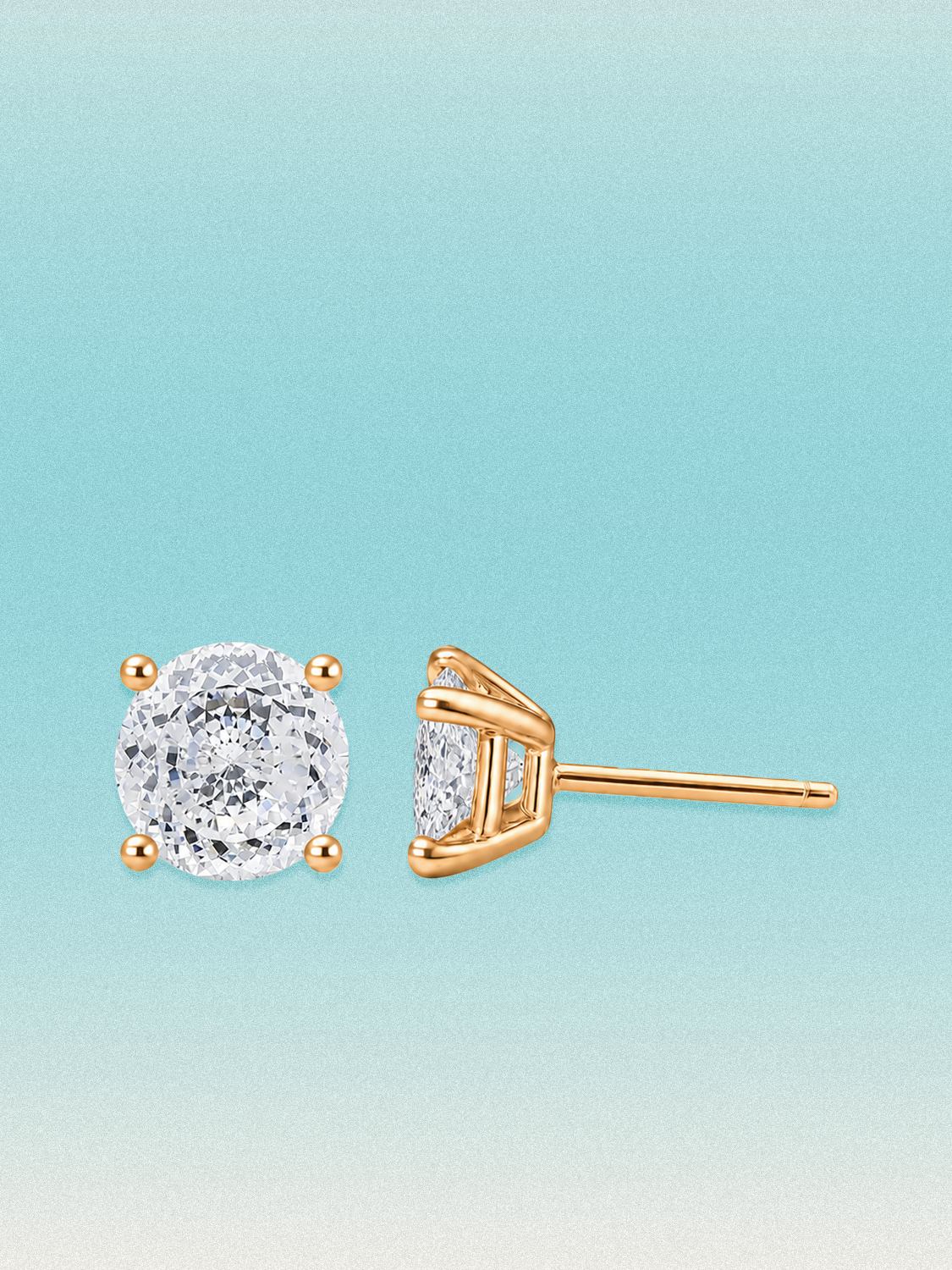Portuguese Cut 4-Prong Lab Grown Diamond Stud Earrings