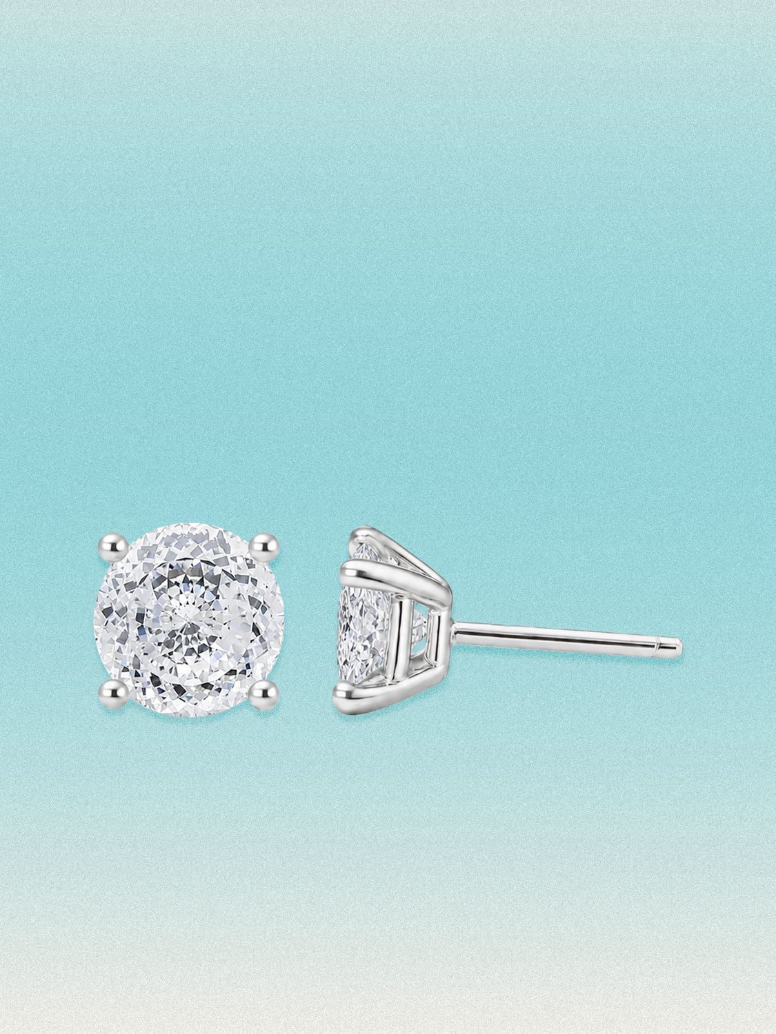 Portuguese Cut 4-Prong Lab Grown Diamond Stud Earrings