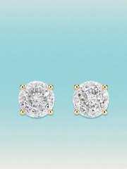 Portuguese Cut 4-Prong Lab Grown Diamond Stud Earrings