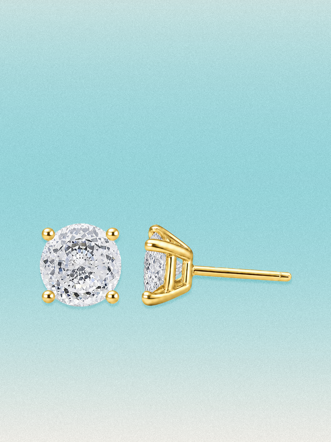 Portuguese Cut 4-Prong Lab Grown Diamond Stud Earrings