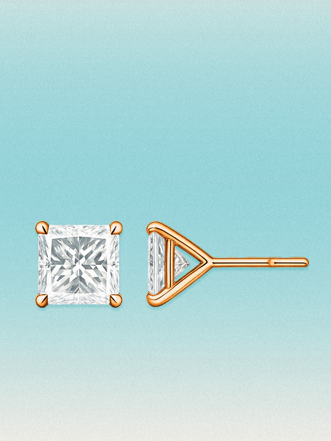 Princess Cut Lab Diamond Grown Diamond Stud Earrings