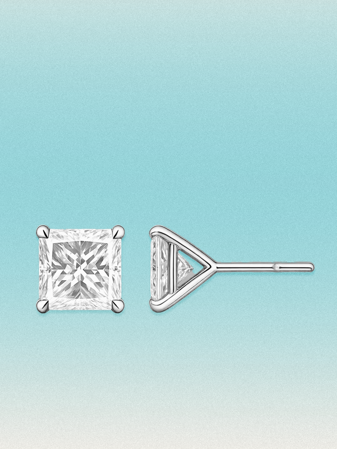 Princess Cut Lab Diamond Grown Diamond Stud Earrings