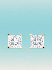 Princess Cut Lab Diamond Grown Diamond Stud Earrings