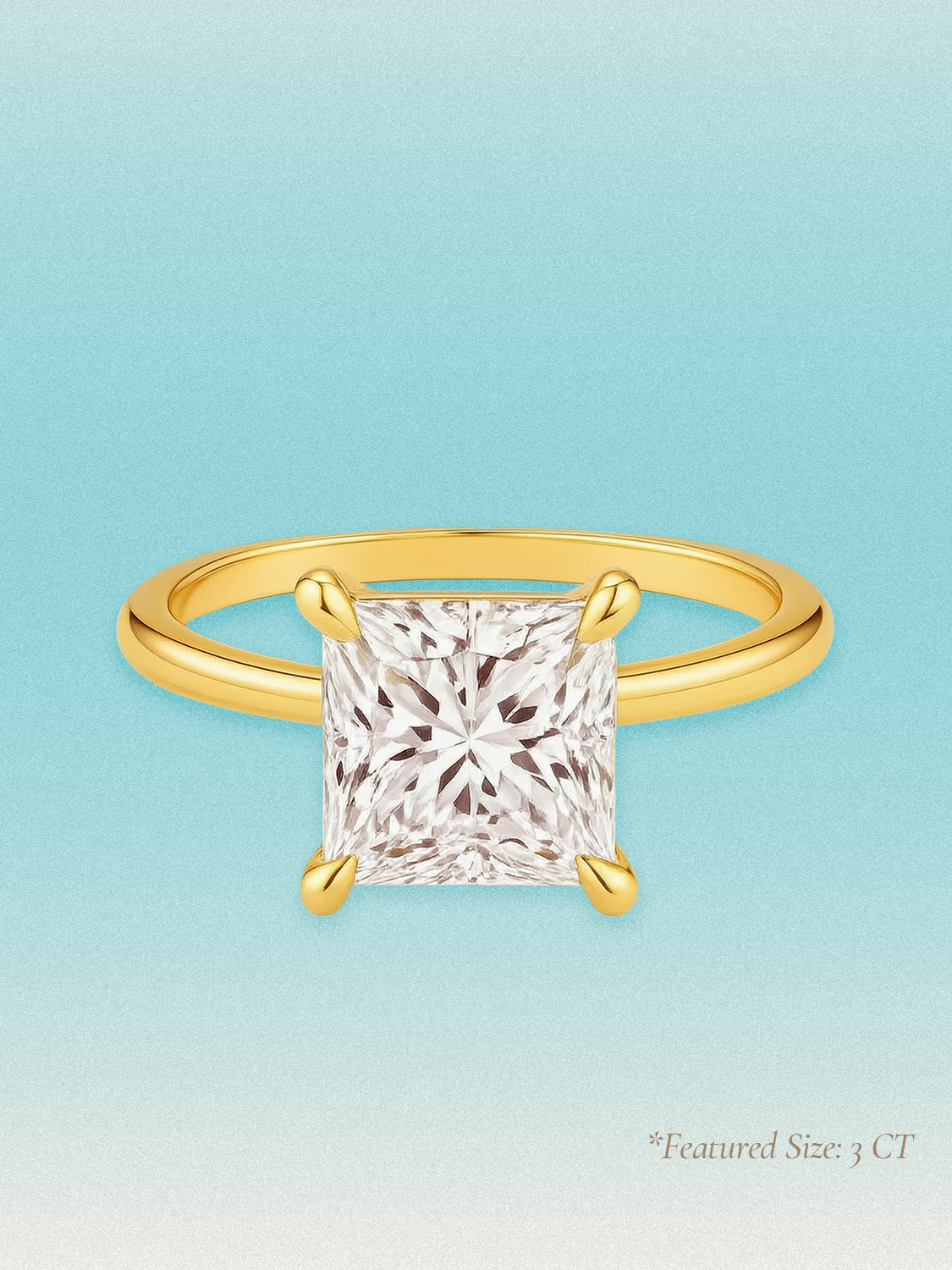 Princess Cut Solitaire Lab Grown Diamond Engagement Ring