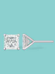 Princess Cut Lab Diamond Stud Earrings