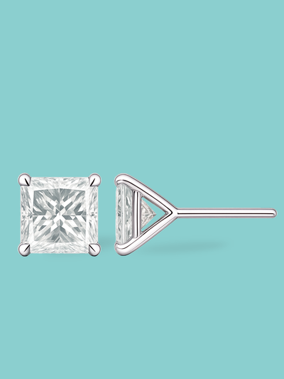 Princess Cut Lab Diamond Stud Earrings