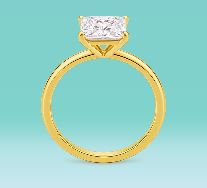 Princess Cut 4 Prong Lab Diamond Engagement Ring