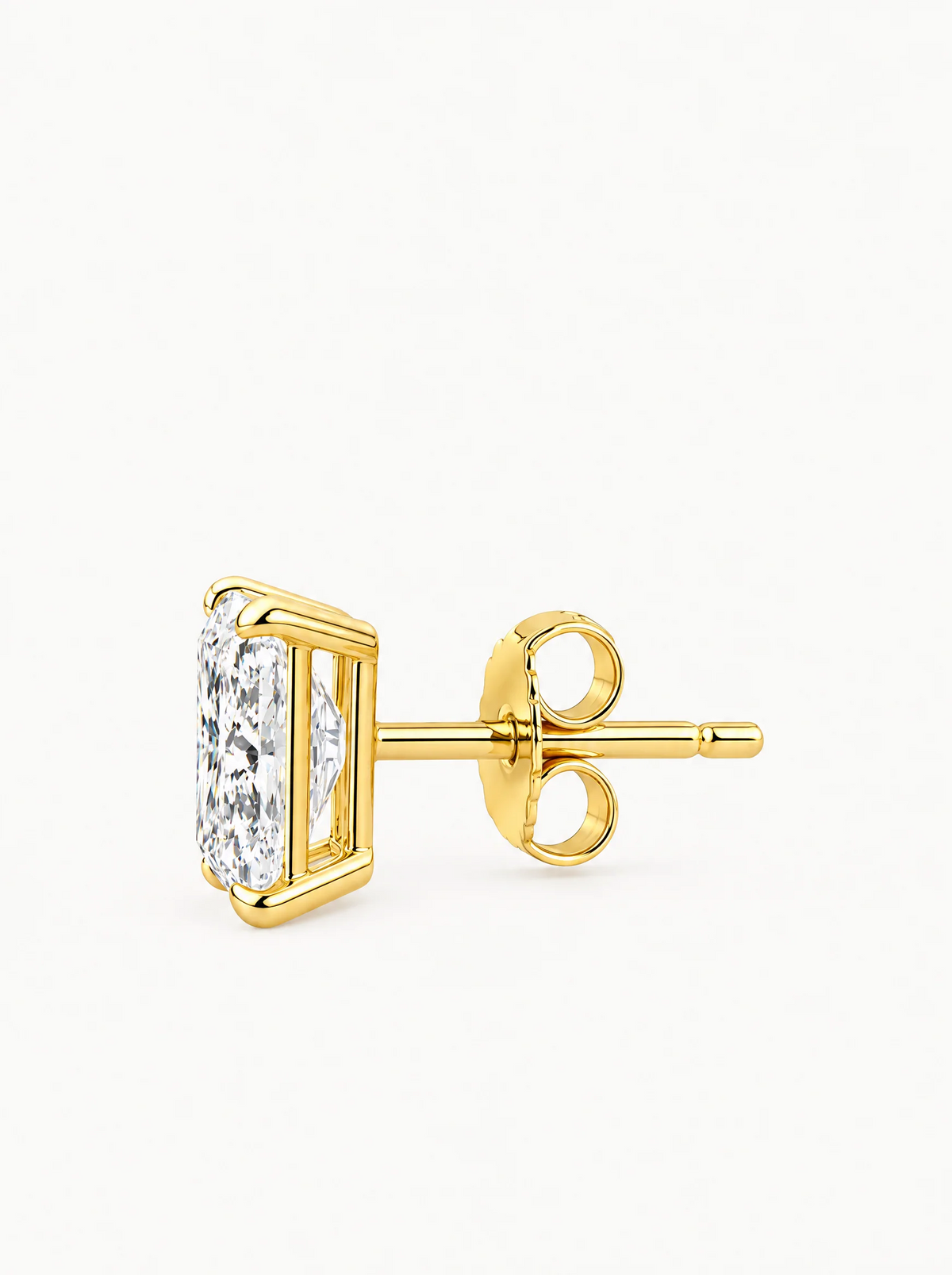 Radiant Cut Lab-Grown Diamond Stud Earrings, with push back earring backs — Bow Tie Lab Diamonds