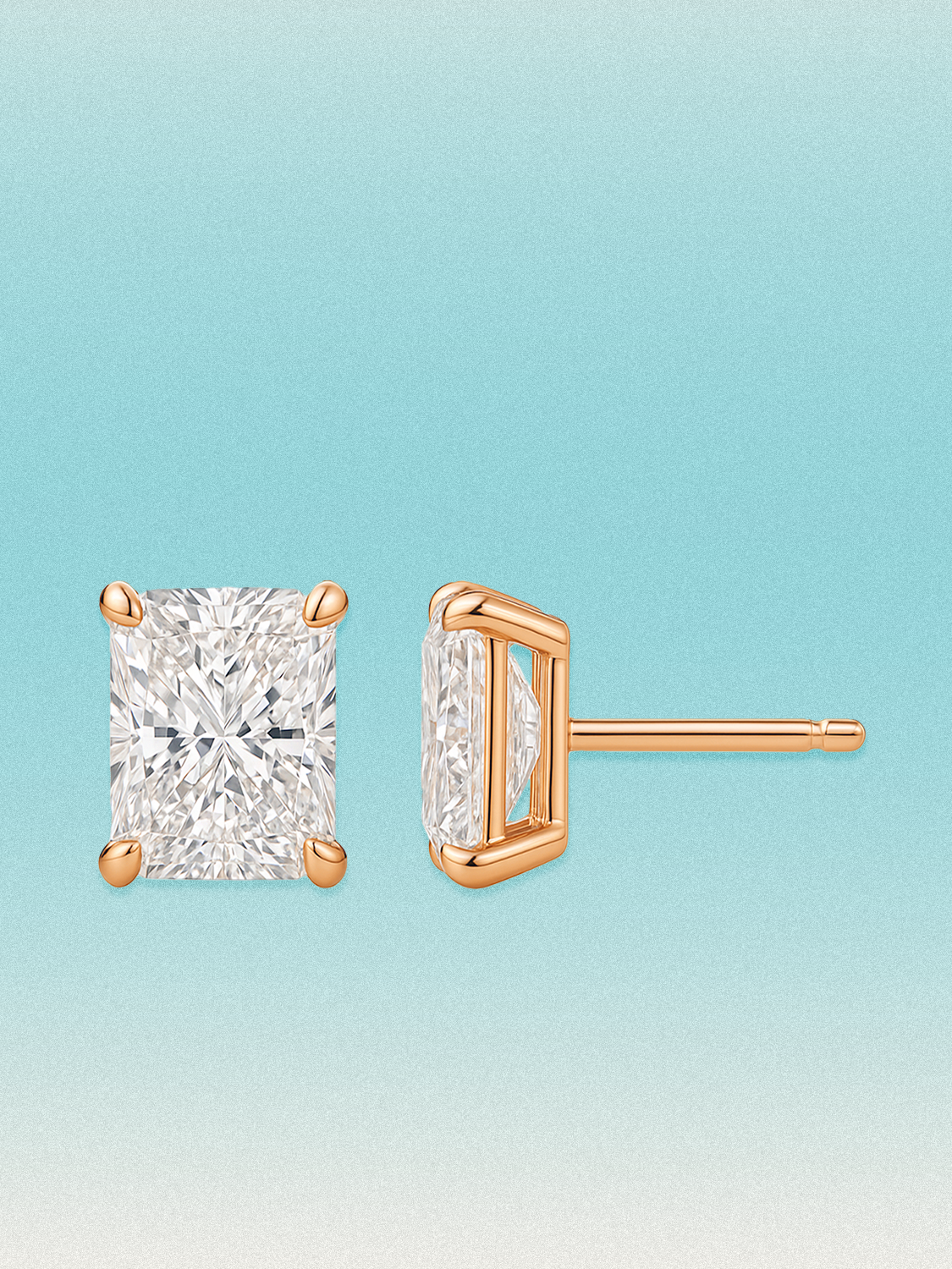 Radiant Cut Lab Diamond Grown Diamond Stud Earrings