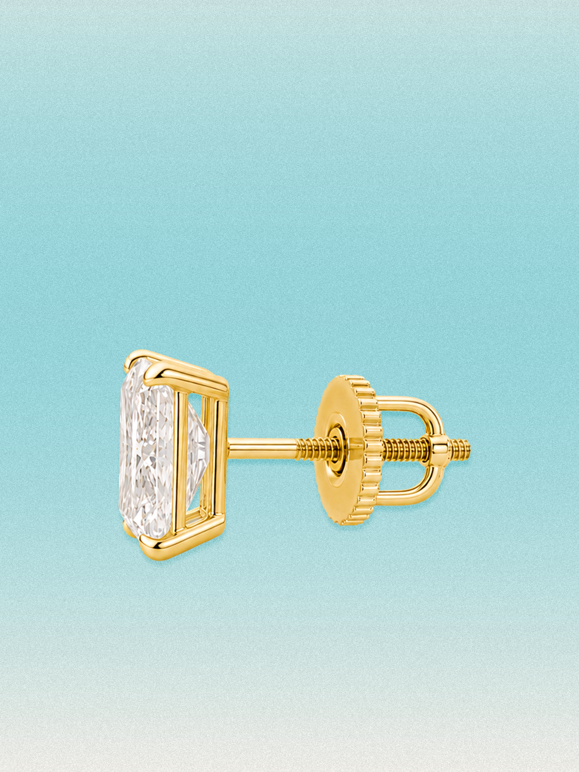 Bow Tie Lab Diamonds Radiant Cut Lab Grown Diamond Stud Earrings — lab-grown diamond earrings.