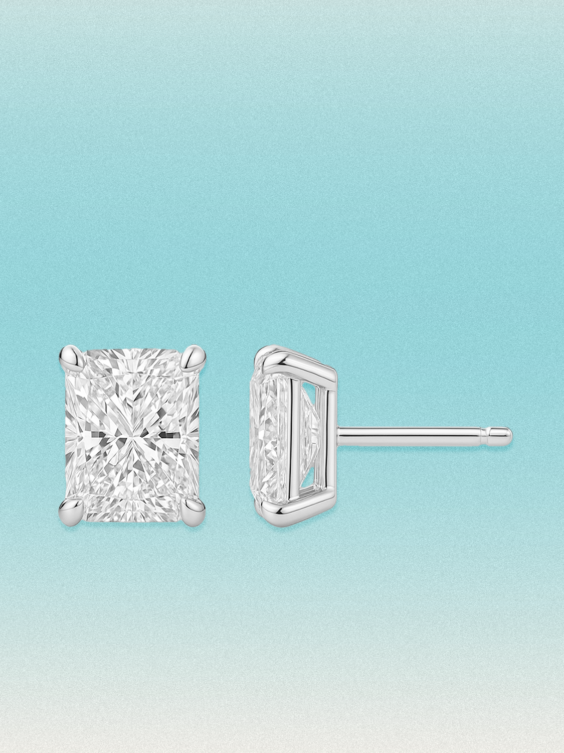 Radiant Cut Lab Diamond Grown Diamond Stud Earrings