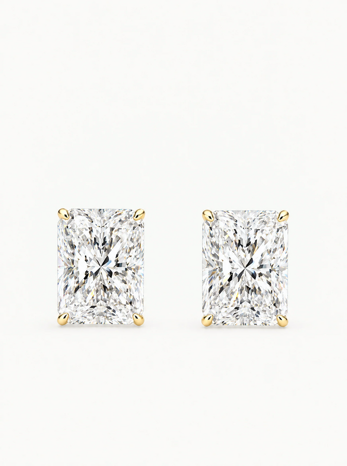Radiant Cut Lab Grown Diamond Stud Earrings