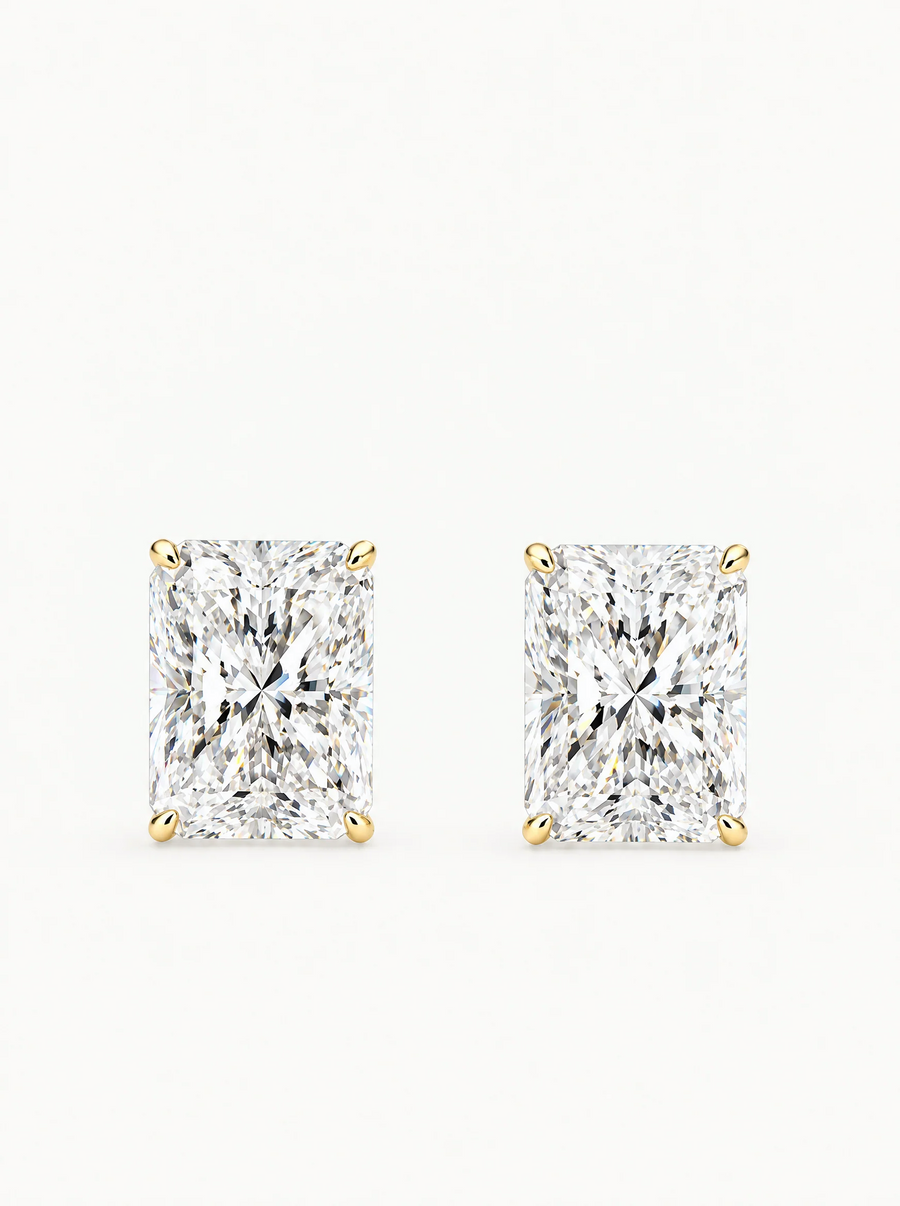 Radiant Cut Lab Grown Diamond Stud Earrings