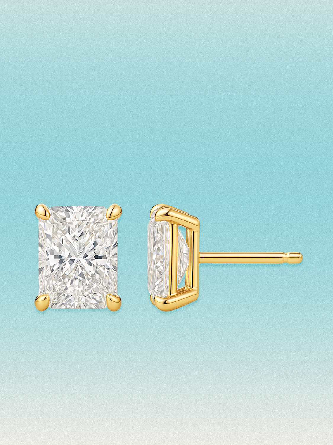 Radiant Cut Lab Diamond Grown Diamond Stud Earrings