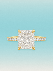 Radiant Cut Solitaire Hidden Halo Lab Grown Diamond Engagement Ring