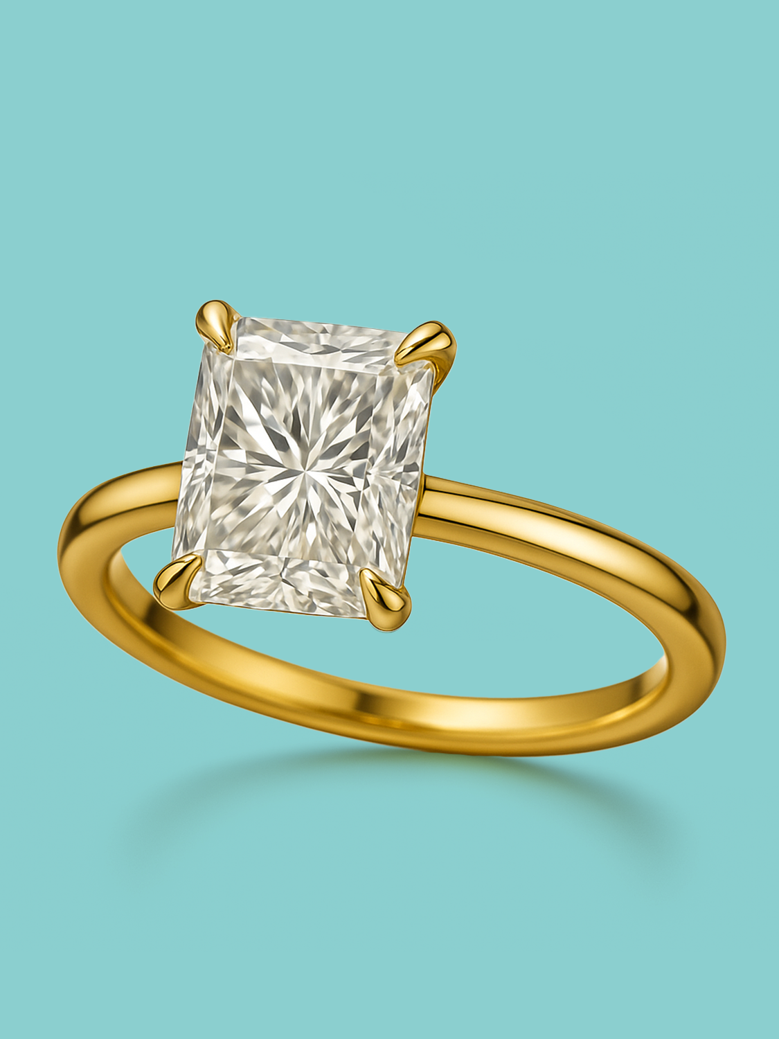 Radiant Cut 4 Prong Lab Diamond Engagement Ring
