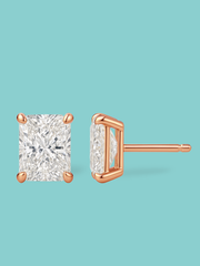 Radiant Cut Lab Diamond Stud Earrings