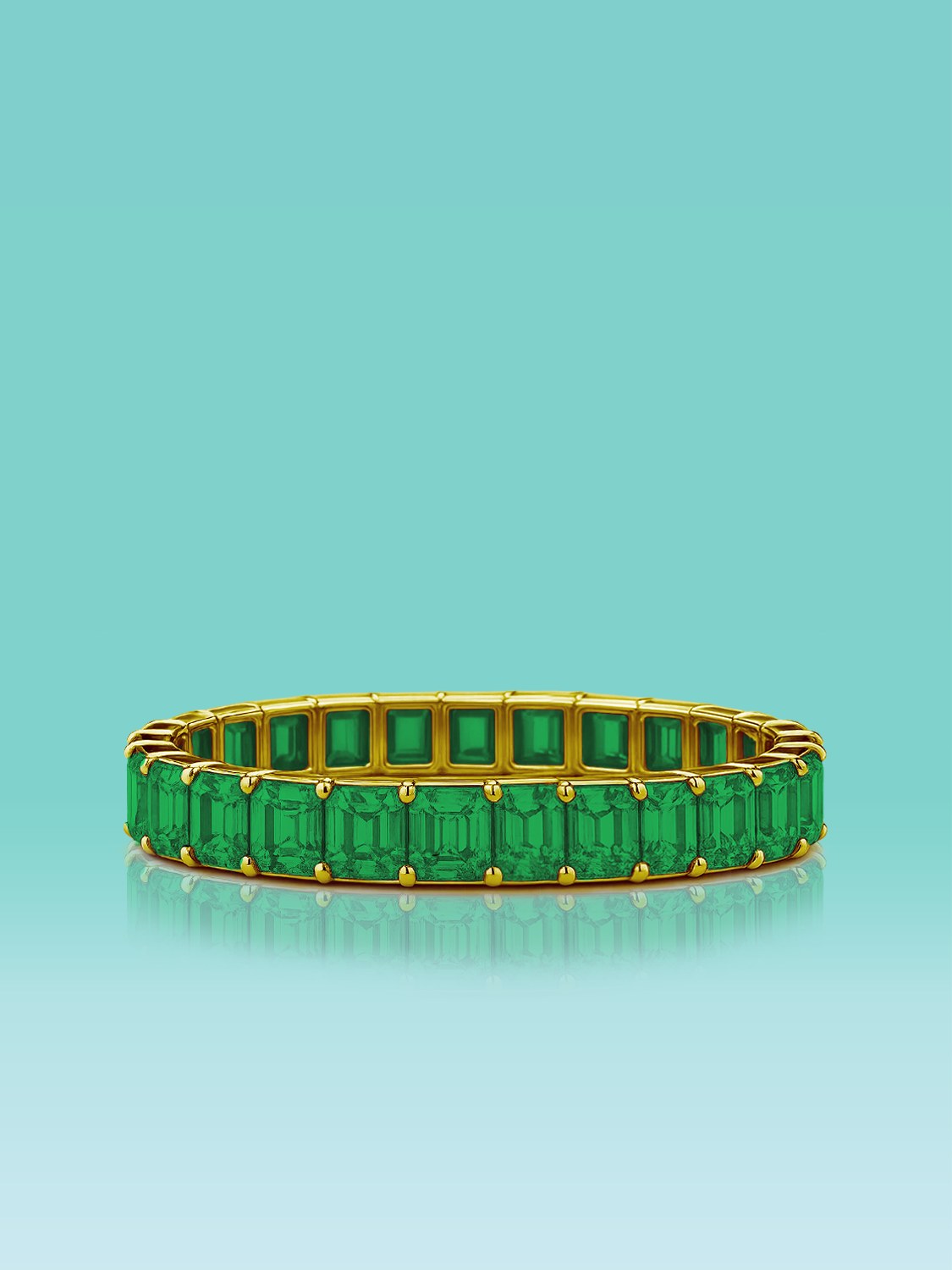 Rainbow Collection Lab Emerald Bracelet